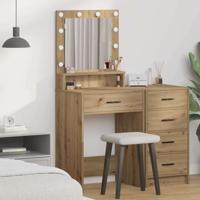 Kaptafel artisanaal eikenkleurig 50 x 41 x 135 cm Bewerkt hout