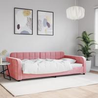 Slaapbank 100x200 cm fluweel roze