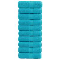 VidaXL Premium washandjes solund 10 stuks turquoise 30x30 cm 600 g/m2