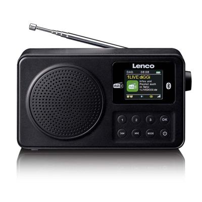 LENCO PDR-033BK - Draagbare DAB+/FM radio met Bluetooth® en oplaadbare batterij - Zwart