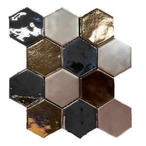 Terre d&apos;Azur Hexagonale Mosaic Mix Metal 28x30 cm