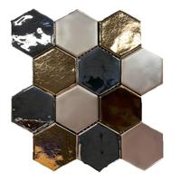 Terre d&apos;Azur Hexagonale Mosaic Mix Metal 28x30 cm
