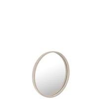 J-Line Spiegel Rond Leder Beige Small - thumbnail