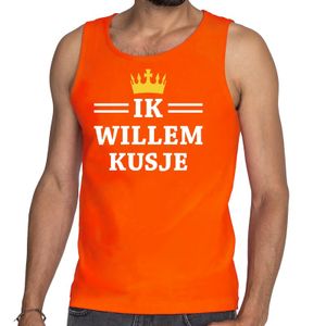 Oranje Ik Willem kusje tanktop / mouwloos shirt heren