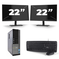 Dell Optiplex 9010 SFF - Intel Core i3-3e Generatie - 8GB RAM - 256GB SSD - Windows 10 + 2x 22 inch Monitor