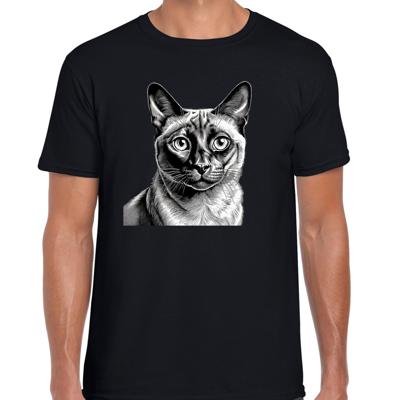 Cadeau/verkleed T-shirt heren - zwart - Siamees kat/poes - kattenliefhebber Cadeau/verkleed T-shirt heren - zwart - Siamees kat/poes - kattenliefhebber