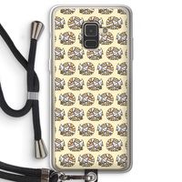 Slapende poes: Samsung Galaxy A8 (2018) Transparant Hoesje met koord