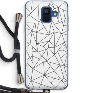 Geometrische lijnen zwart: Samsung Galaxy A6 (2018) Transparant Hoesje met koord