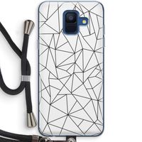 Geometrische lijnen zwart: Samsung Galaxy A6 (2018) Transparant Hoesje met koord