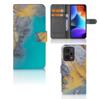 Xiaomi Redmi Note 12 Pro Plus | Bookcase | Marble Blue Gold Xiaomi Redmi Note 12 Pro Plus | Bookcase | Marble Blue Gold