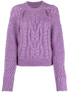 ISABEL MARANT pull en maille torsadée à découpes - Violet