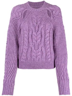 ISABEL MARANT pull en maille torsadée à découpes - Violet