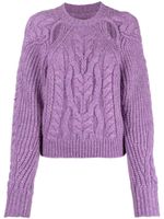 ISABEL MARANT pull en maille torsadée à découpes - Violet