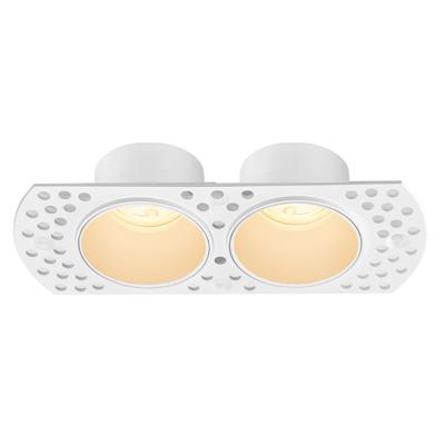 LED trimless stuckframe spot armatuur dubbel rond Wit Mini GU10 MR11