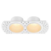 LED trimless stuckframe spot armatuur dubbel rond Wit Mini GU10 MR11