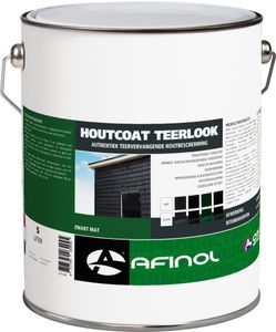 Afinol Houtcoat Teerlook Mat Zwart 5 liter