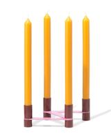 HEMA Kandelaar 15x7cm metaal zigzag bordeaux (roze)