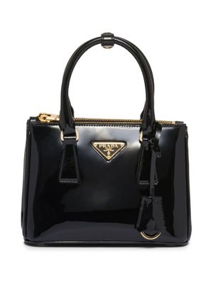 Prada mini sac Galleria en cuir à fini verni - Noir