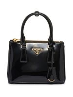 Prada mini sac Galleria en cuir à fini verni - Noir