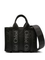 Chloé small Woody logo-embroidered tote bag - Noir