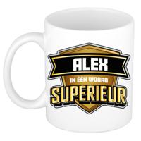 Naam mok Alex - wit - Superieur - keramiek - 300 ml - cadeau collega beker