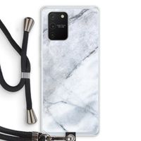 Witte marmer: Samsung Galaxy S10 Lite Transparant Hoesje met koord