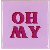 Daan Kromhout Design tegeltje keramiek oh my 10x10cm purple