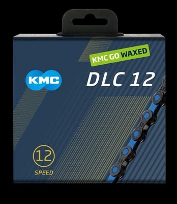 KMC ketting dlc12 black/blue 126s waxed