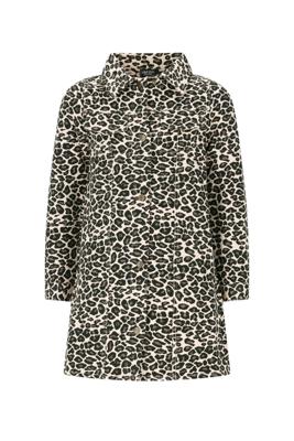 Like Flo winter jurk meisjes - blauwbeige - Mala - jeansknoop sluiting