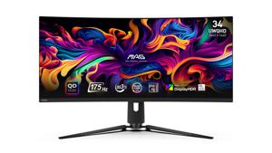 MSI MAG 341CQP QD-OLED computer monitor 86,4 cm (34") 3440 x 1440 Pixels UltraWide Quad HD QDOLED Zwart