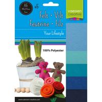 Vaessen Creative • vilt pakket 2mm a5 blauw 5st.