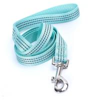 Nobleza Hondenriem lichtblauw - Reflecterend Nylon - Plat - Lengte 120 cm - Breedte 2 cm