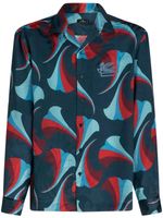 ETRO floral-print silk bowling shirt - Bleu