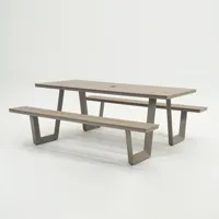 Vita Massa rechthoekige picknicktafel taupe