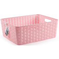 Opbergmand - Kastmand - rotan kunststof - roze - 12 Liter - 30 x 37 x 13 cm - thumbnail