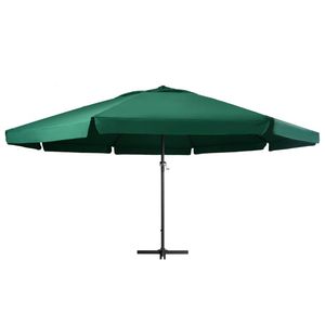 The Living Store Tuinparasol - Groen - 600 x 385 cm - Aluminium paal - UV-beschermend polyester