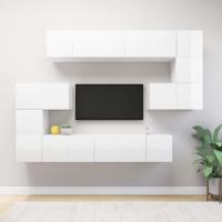 10-delige Tv-meubelset spaanplaat wit