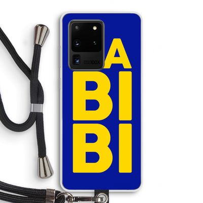 Habibi Blue: Samsung Galaxy S20 Ultra Transparant Hoesje met koord