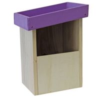 2x Vogelhuisjes/nesthuisjes paars dak van hout 25 cm 2x Vogelhuisjes/nesthuisjes paars dak van hout 25 cm