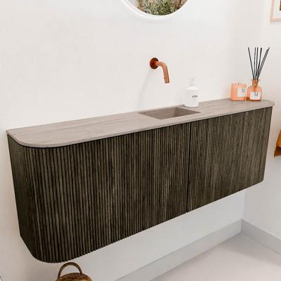 Toiletmeubel Mondiaz Joya Dlux | 123.2 cm | Meubelkleur Shadow | Faye wastafel Saba Wasbak Midden | Zonder kraangat(en)