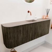 Toiletmeubel Mondiaz Joya Dlux | 123.2 cm | Meubelkleur Shadow | Faye wastafel Saba Wasbak Midden | Zonder kraangat(en)