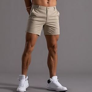 Voor heren Korte broek Chino Short korte broek Werkshorts Zak Recht been Effen Comfort Ademend Korte Buitensporten Casual Dagelijks Katoenmix Modieus Streetwear Zwart Wit Lightinthebox