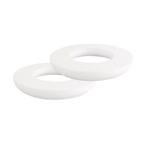 Piepschuim vorm/figuur vlakke/platte ring - 2x - wit - Dia 20 cm - Hobby materialen