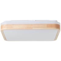Brilliant PlafondlampTumeo 39 x 39cm wit met hout - G99791/75