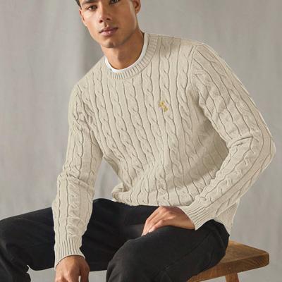 Bon&Bon Jersey de Manga Larga para Hombre en Lana Peinada Verde Caqui / L