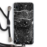 Zwart marmer: Samsung Galaxy A10 Transparant Hoesje met koord Zwart marmer: Samsung Galaxy A10 Transparant Hoesje met koord