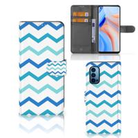 OPPO Reno 4 Pro 5G | Telefoon Hoesje | Zigzag Blauw OPPO Reno 4 Pro 5G | Telefoon Hoesje | Zigzag Blauw