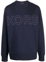 Michael Kors logo-embossed crew-neck sweatshirt - Bleu