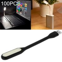 100 PCS draagbare mini USB 6 LED licht voor PC/laptops/Power Bank flexibele arm Eye-Protection Light (zwart)