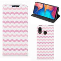 Samsung Galaxy A30 | Hoesje met Magneet | Waves Roze Samsung Galaxy A30 | Hoesje met Magneet | Waves Roze